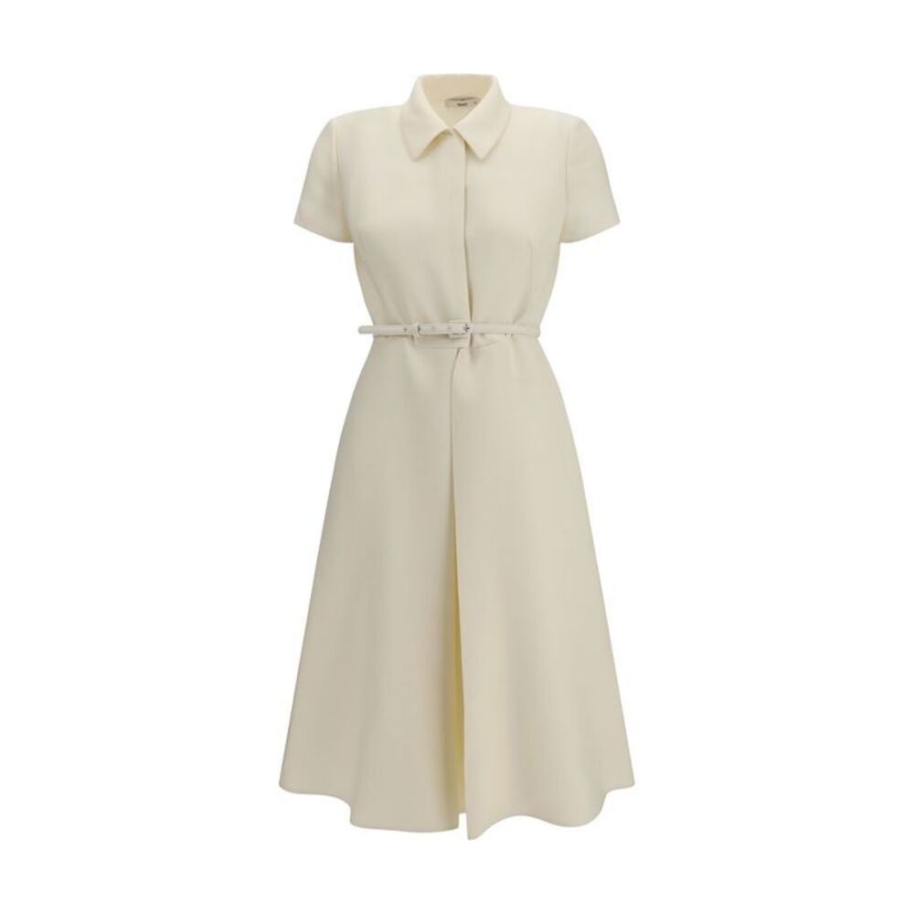 Fendi Beige Wool Oves Aries Casual Women's Dress